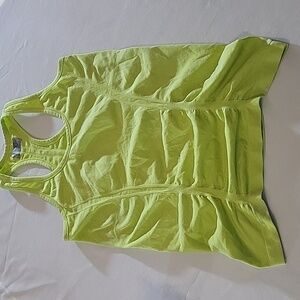 Athleta racerback citrus lemon top Sz S dot edging to stay in place